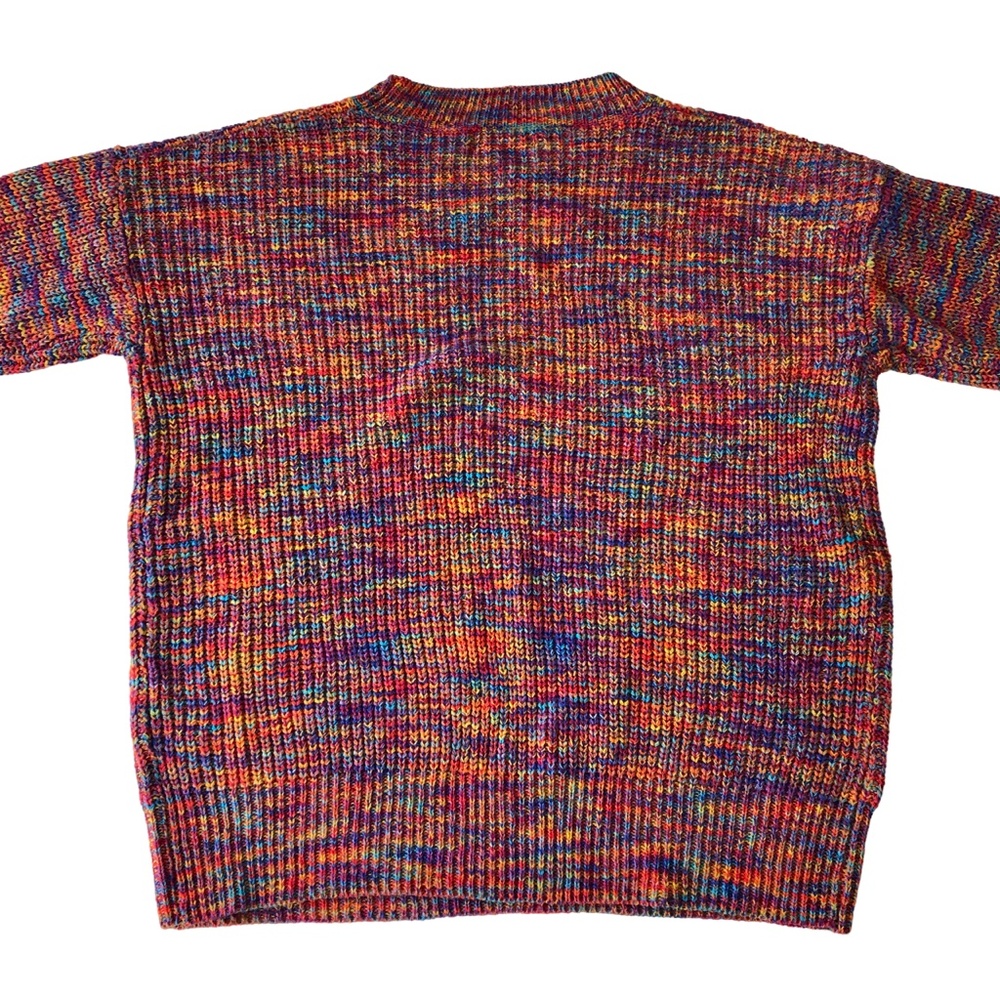 Bright rainbow multicolour space dye jumper round neck Temt NWOT S - Picture 4 of 9